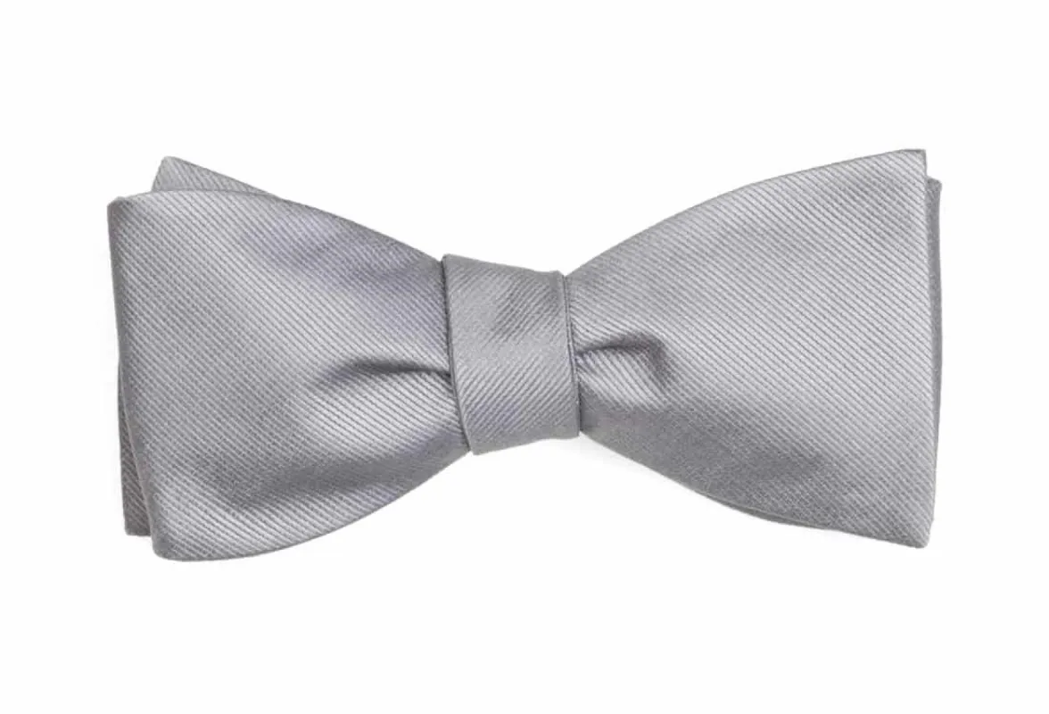 Grosgrain Solid Grey Bow Tie sold by The Tie Bar