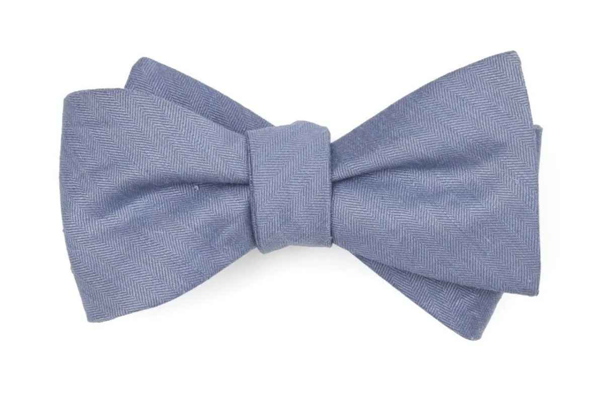 Linen Row Slate Blue Bow Tie sold by The Tie Bar