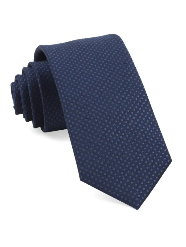 Dotted Spin Navy Tie sold by The Tie Bar