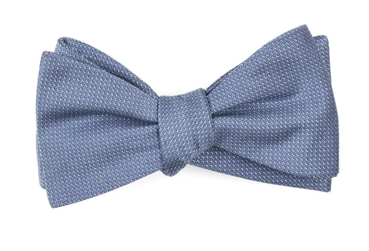 Union Solid Slate Blue Bow Tie sold by The Tie Bar