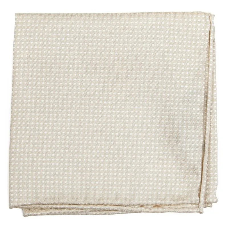 Dotted Spin Light Champagne Pocket Square sold by The Tie Bar