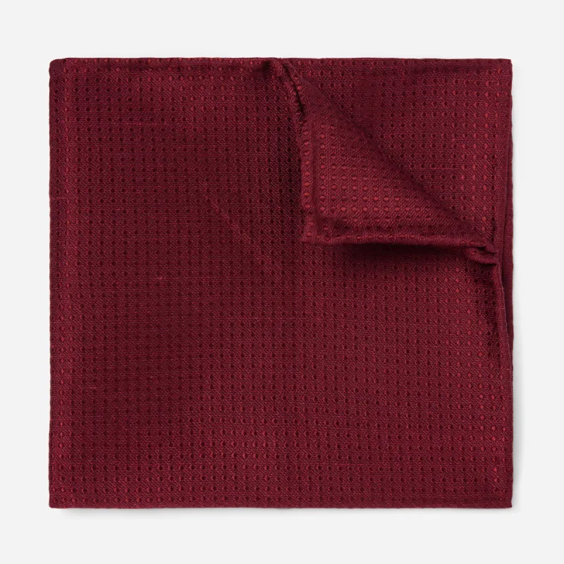 Dotted Spin Burgundy Pocket Square sold by The Tie Bar
