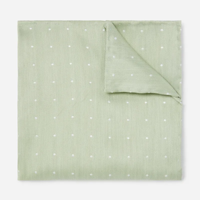 Bulletin Dot Sage Green Pocket Square sold by The Tie Bar