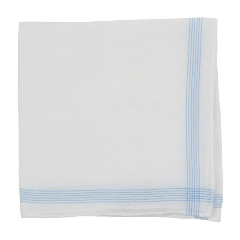 Old Town Border Light Blue Pocket Square sold by The Tie Bar
