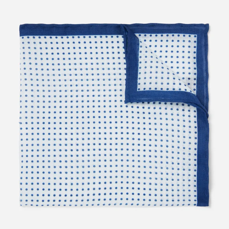 Domino Dots Navy Pocket Square sold by The Tie Bar