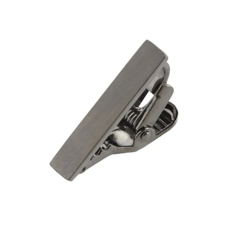 Brushed Straight Gun Metal Tie Bar sold by The Tie Bar