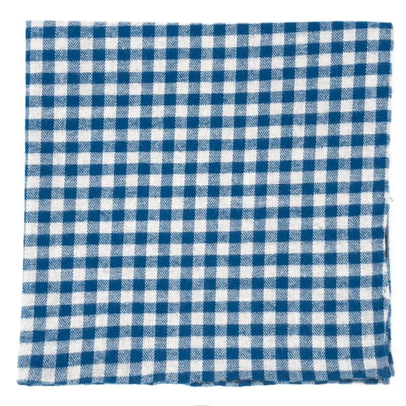 Stein Checks Royal Blue Pocket Square sold by The Tie Bar