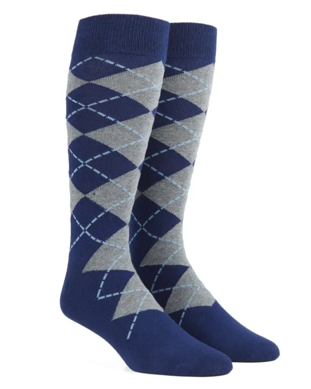 New Argyle Navy Dress Socks sold by The Tie Bar