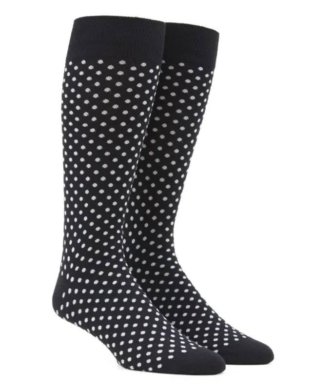 Pindot Black Dress Socks sold by The Tie Bar