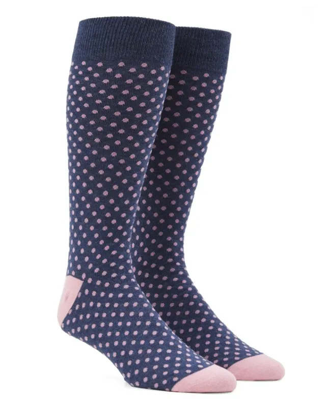 Pindot Pink Dress Socks sold by The Tie Bar