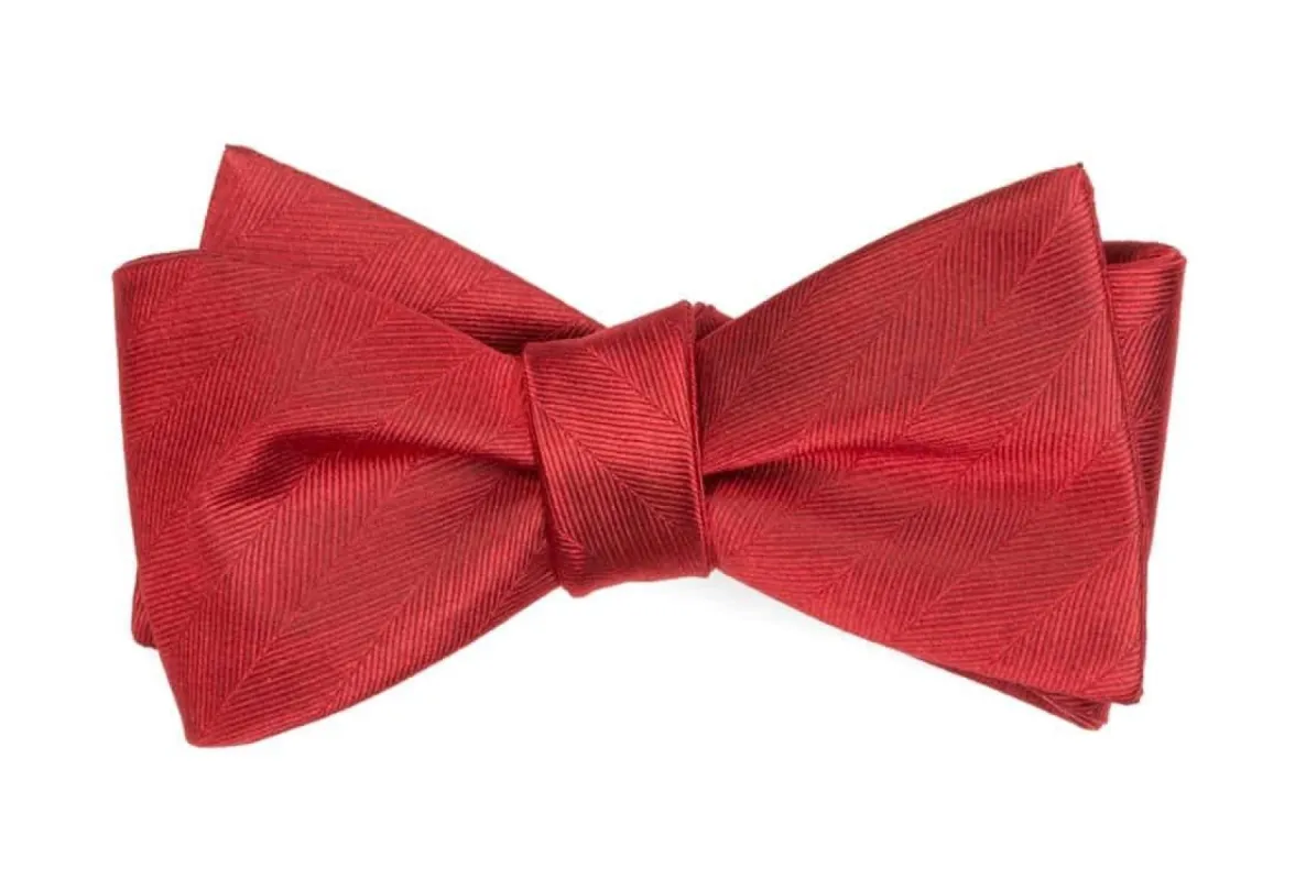 Herringbone Vow Red Bow Tie sold by The Tie Bar