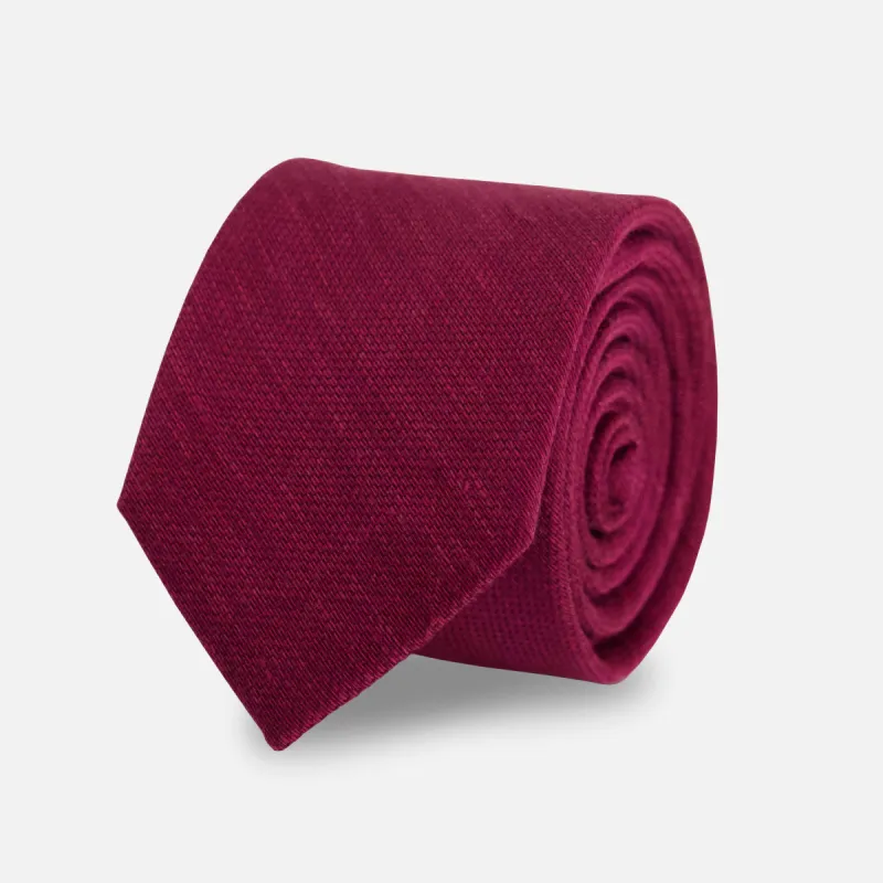 Jet Set Solid Burgundy Tie sold by The Tie Bar