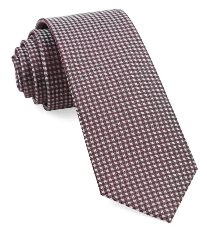 Be Married Checks Wine Tie sold by The Tie Bar