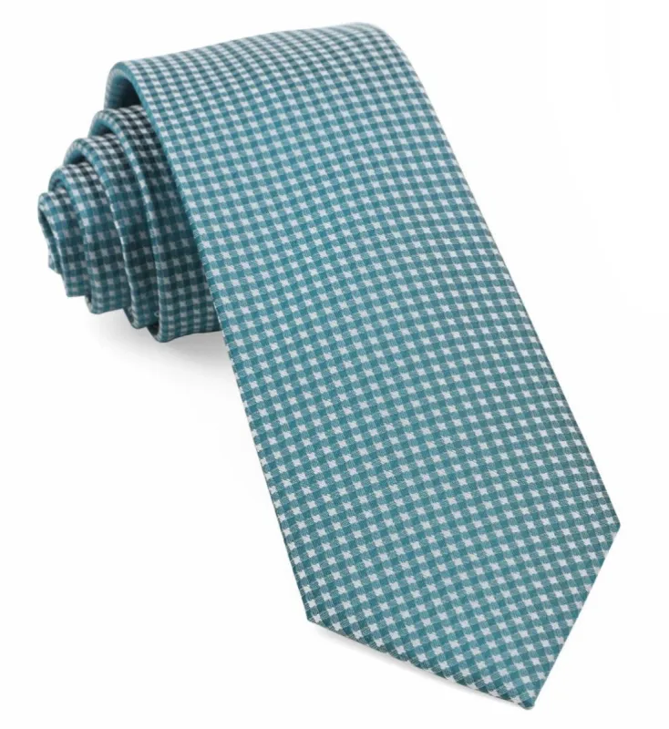 Be Married Checks Teal Tie sold by The Tie Bar