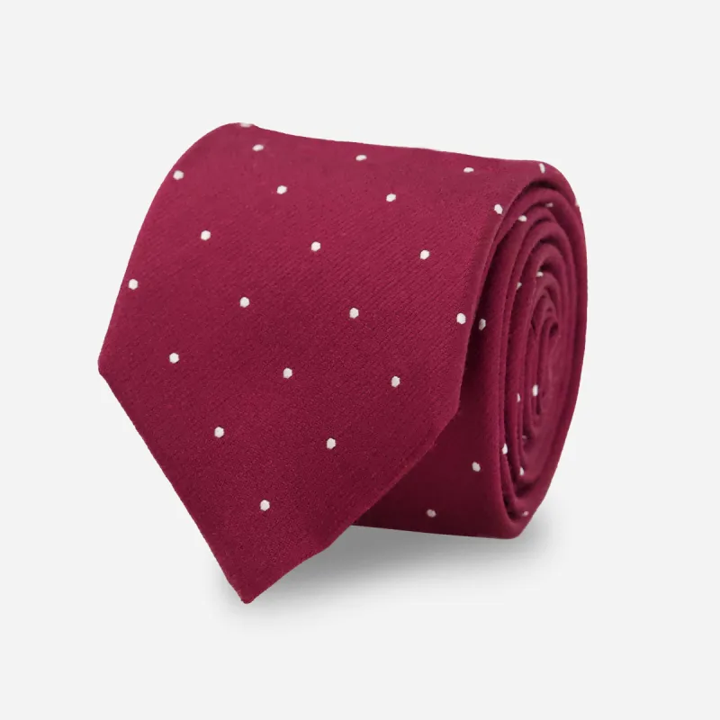 Dotted Report Burgundy Tie sold by The Tie Bar