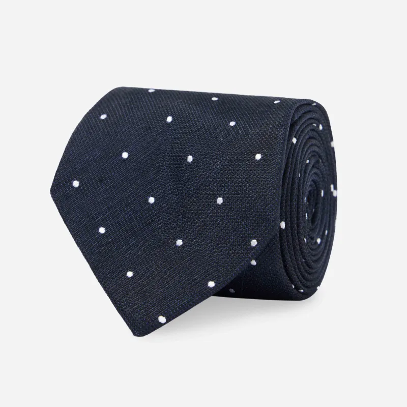 Dotted Report Black Tie sold by The Tie Bar