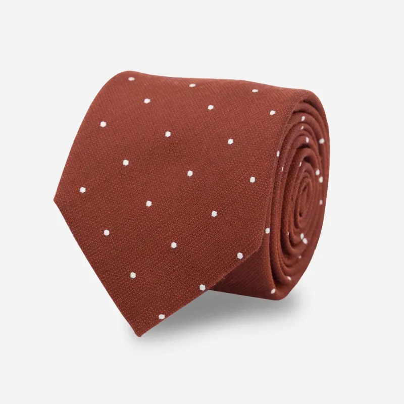 Dotted Report Burnt Orange Tie sold by The Tie Bar