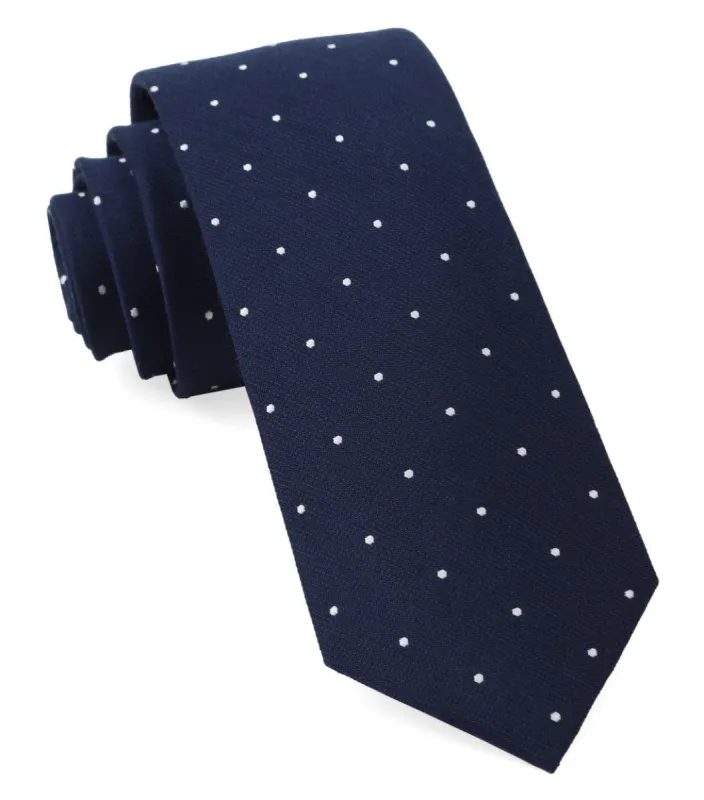 Dotted Report Navy Tie sold by The Tie Bar