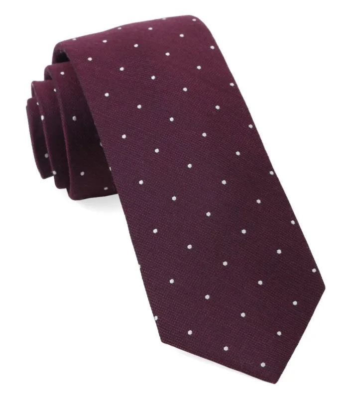Dotted Report Wine Tie sold by The Tie Bar