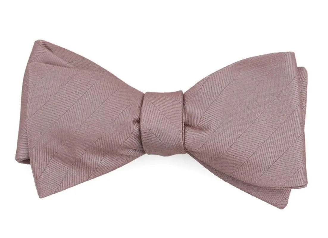 Herringbone Vow Mauve Stone Bow Tie sold by The Tie Bar