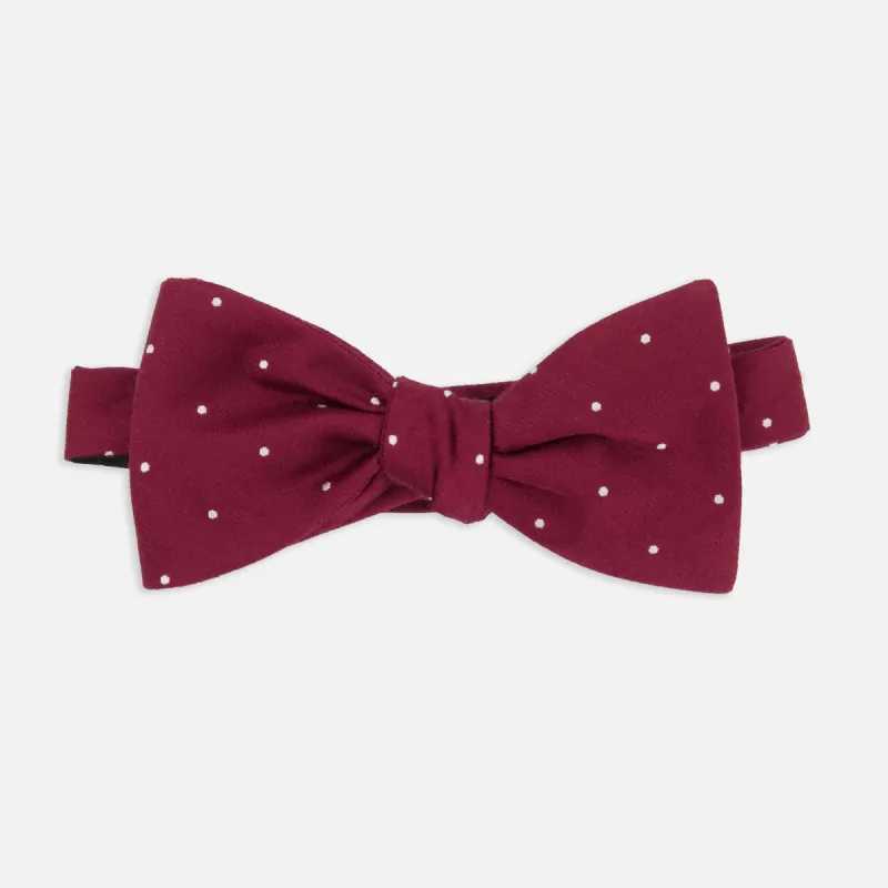 Dotted Report Burgundy Bow Tie sold by The Tie Bar