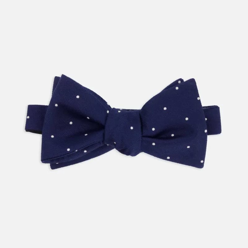 Dotted Report Navy Bow Tie sold by The Tie Bar