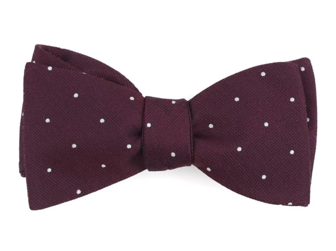 Dotted Report Wine Bow Tie sold by The Tie Bar
