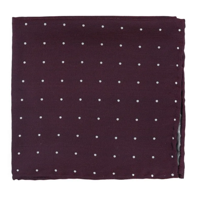 Dotted Report Wine Pocket Square sold by The Tie Bar