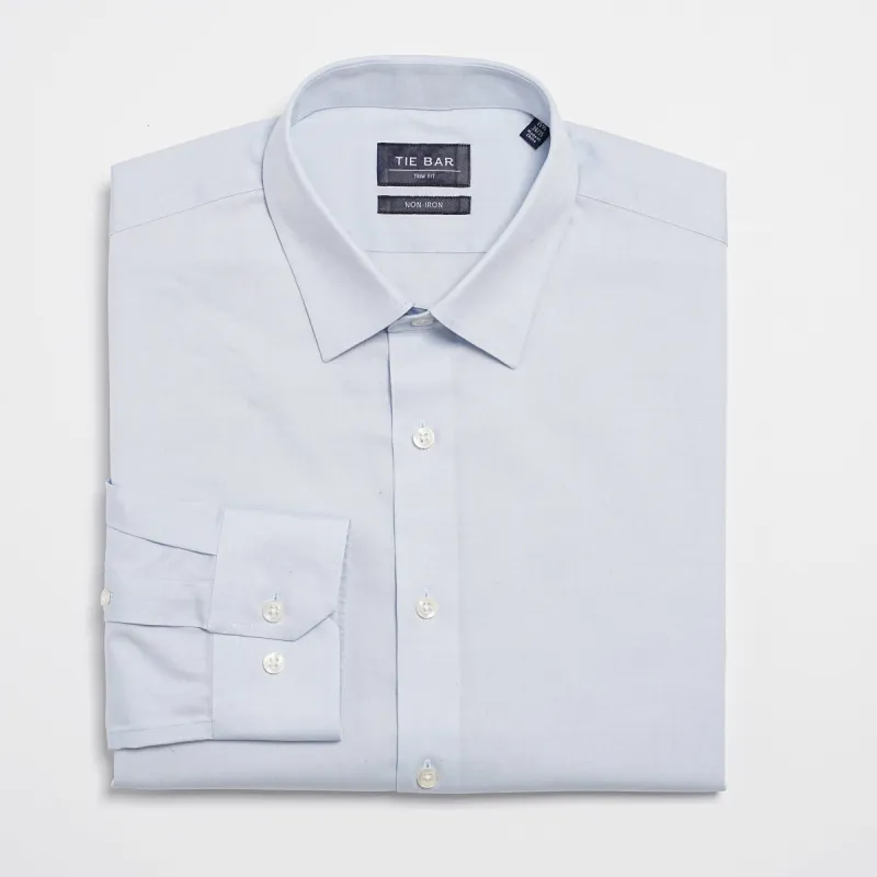 Pinpoint Solid - Point Collar Light Blue Non-Iron Dress Shirt sold by The Tie Bar