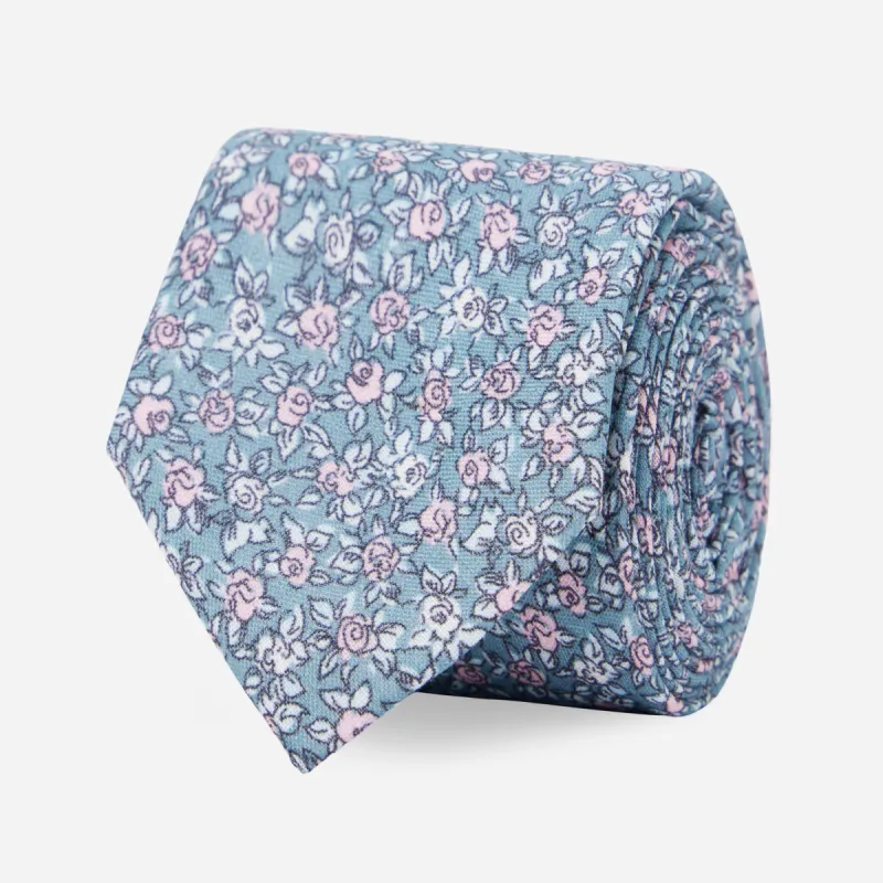 Bhldn Blush Floral Grey Tie sold by The Tie Bar