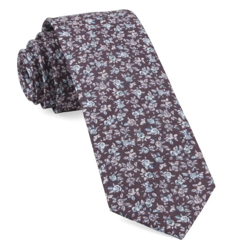 Bhldn Black Cherry Floral Black Cherry Tie sold by The Tie Bar