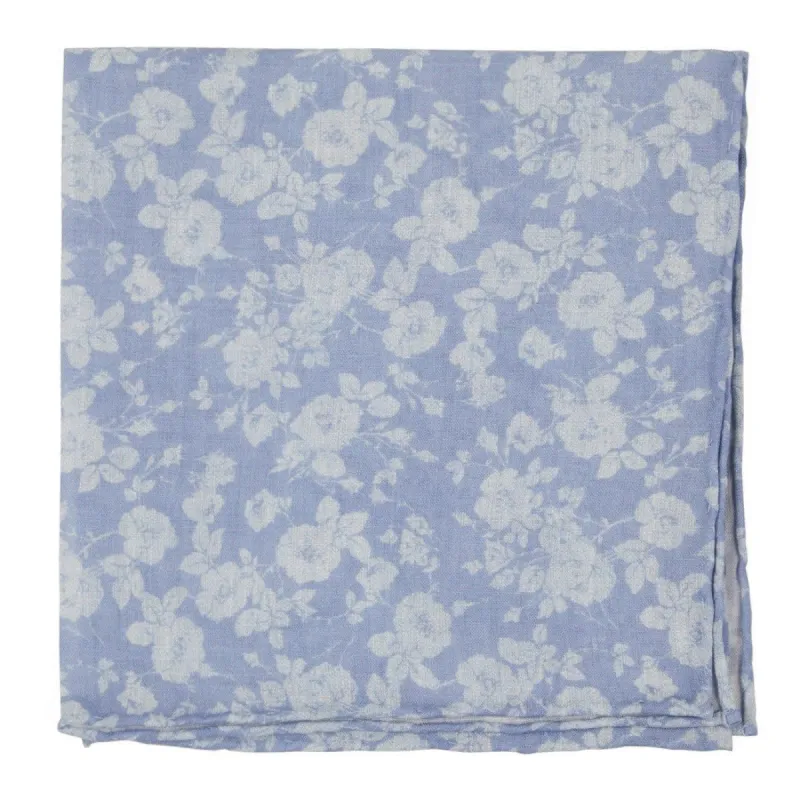 Linen Buds Light Blue Pocket Square sold by The Tie Bar