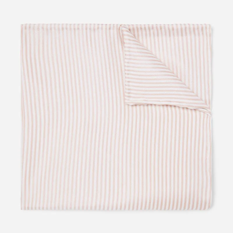Mumu Weddings - Coastal Stripe Dusty Blush Pocket Square sold by The Tie Bar