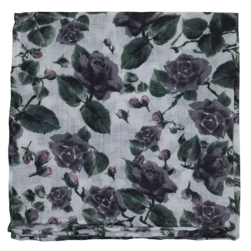 Mumu Weddings - Floral Falls Purple Pocket Square sold by The Tie Bar