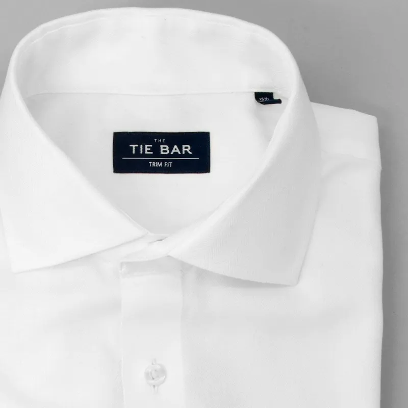 Herringbone - French Cuff White Non-Iron Dress Shirt sold by The Tie Bar