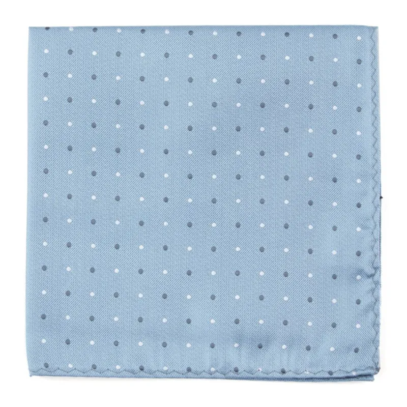 Suited Polka Dots Steel Blue Pocket Square sold by The Tie Bar