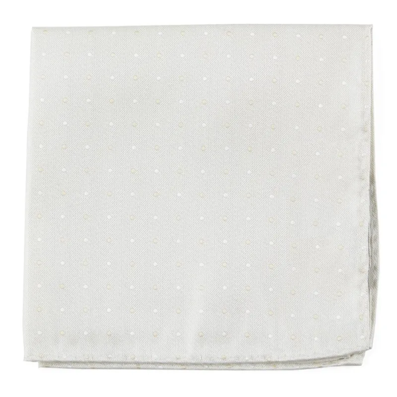 Suited Polka Dots Ivory Pocket Square sold by The Tie Bar