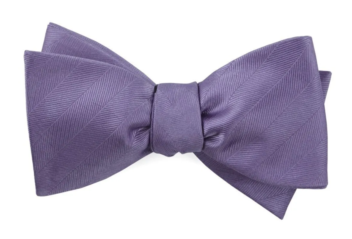 Herringbone Vow Lavender Bow Tie sold by The Tie Bar