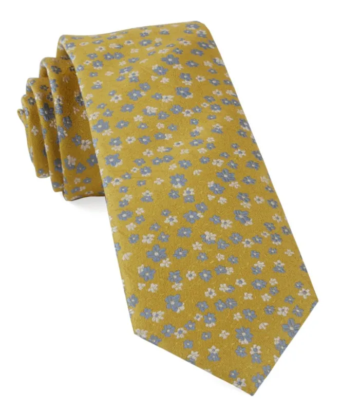 Free Fall Floral Yellow Gold Tie sold by The Tie Bar