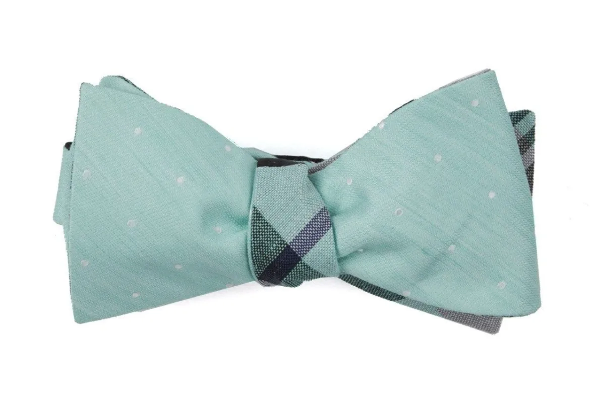Bulletin Dot Plaid Spearmint Bow Tie sold by The Tie Bar