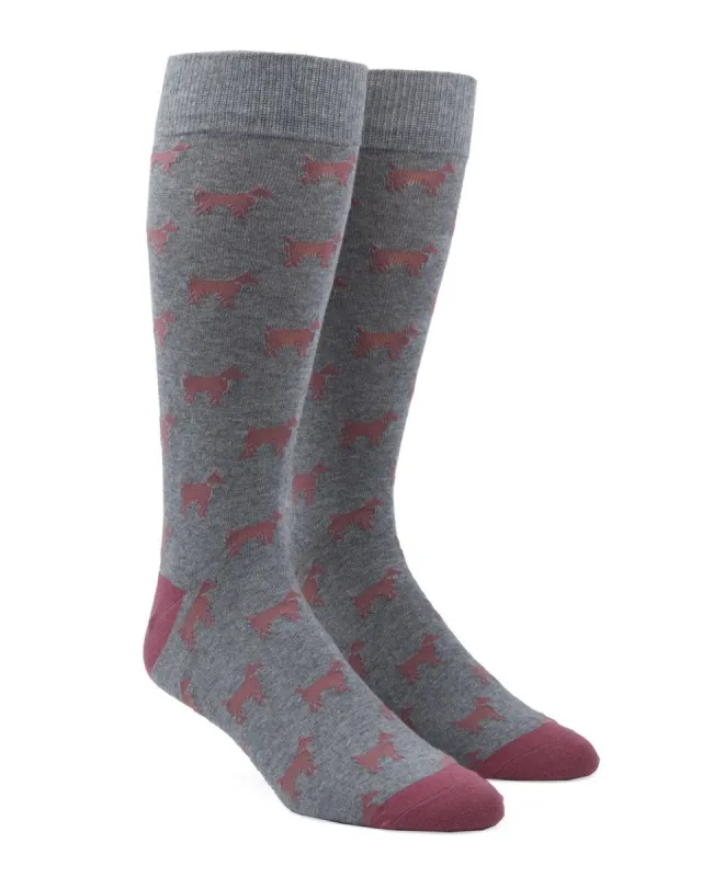 Dog Days Dusty Rose Dress Socks sold by The Tie Bar
