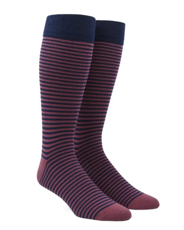 Thin Stripes Dusty Rose Dress Socks sold by The Tie Bar