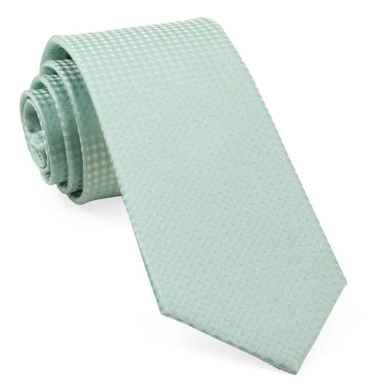 Be Married Checks Spearmint Tie sold by The Tie Bar