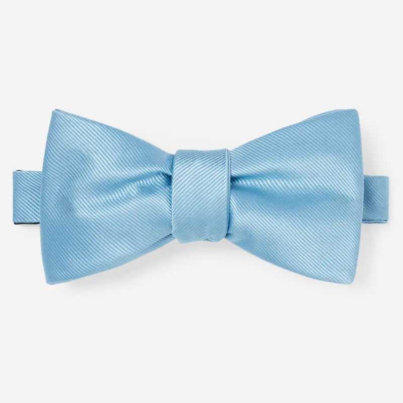 Grosgrain Solid Steel Blue Bow Tie sold by The Tie Bar