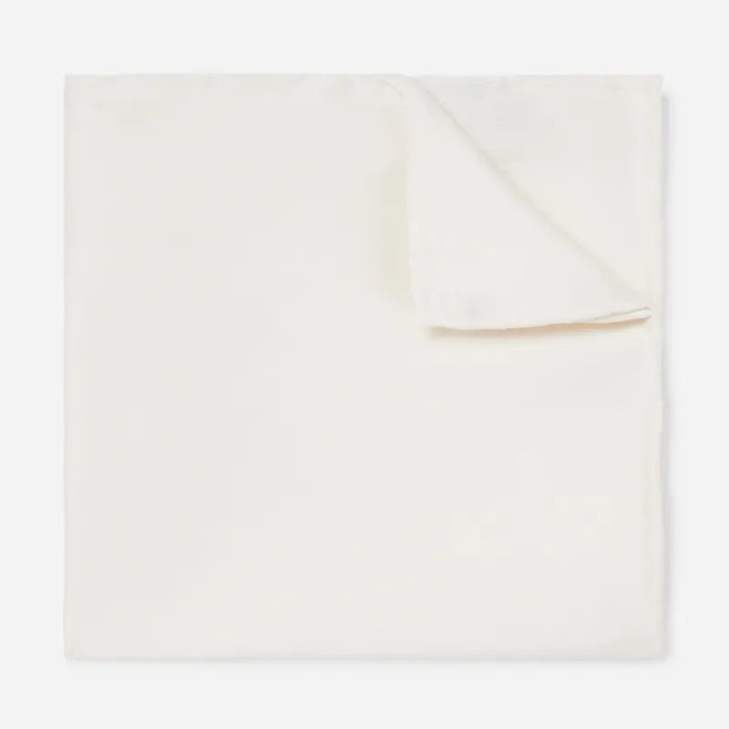 Linen Row Ivory Pocket Square sold by The Tie Bar