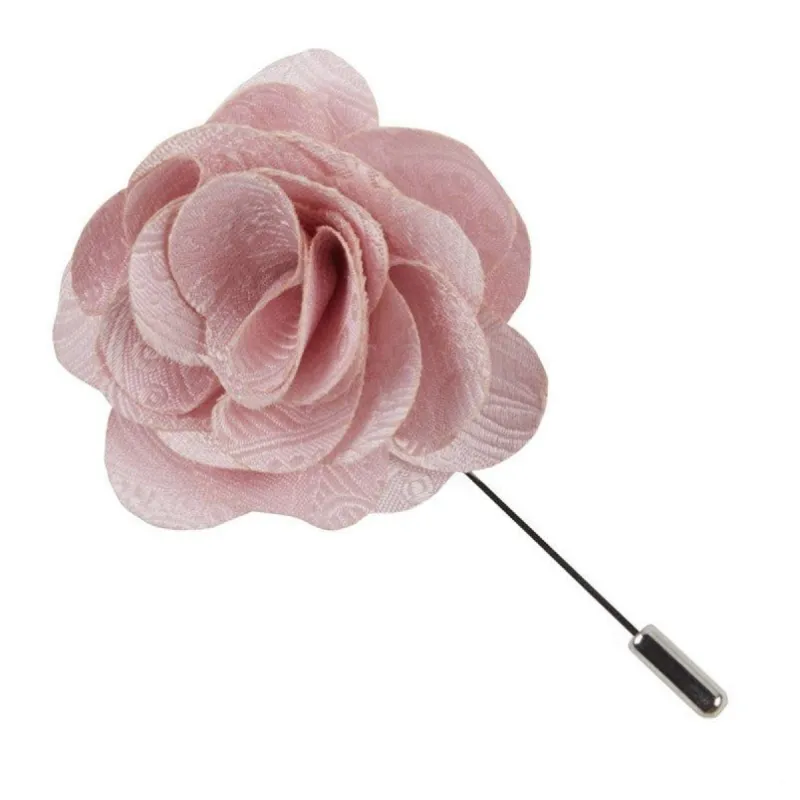 Twill Paisley Blush Pink Lapel Flower sold by The Tie Bar