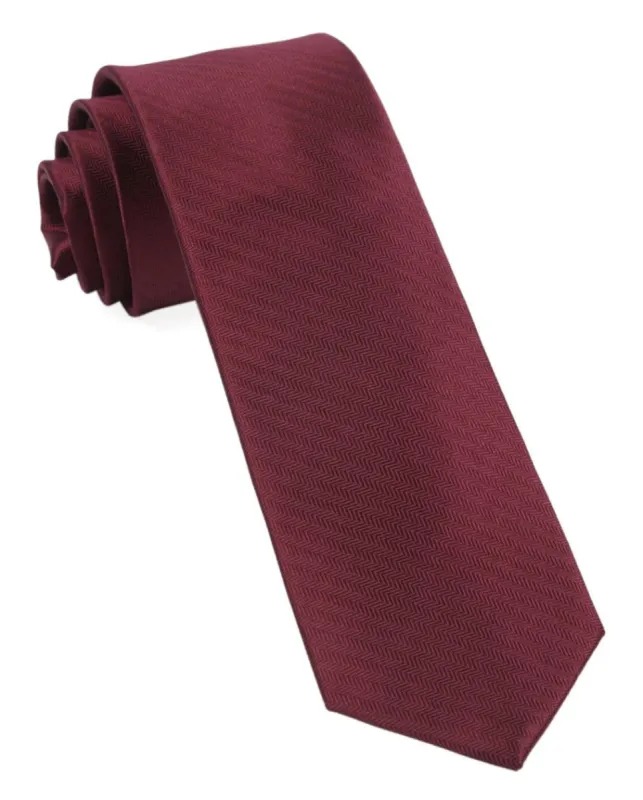 Sound Wave Herringbone Burgundy Tie sold by The Tie Bar