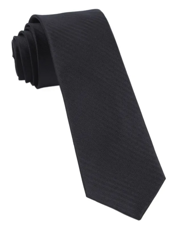 Sound Wave Herringbone Black Tie sold by The Tie Bar