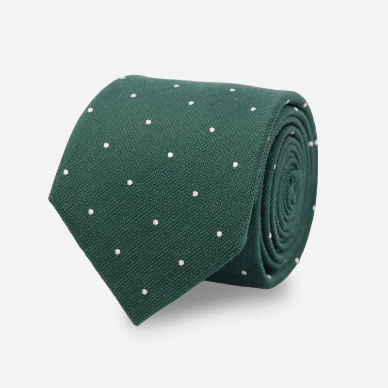 Dotted Report Hunter Green Tie sold by The Tie Bar