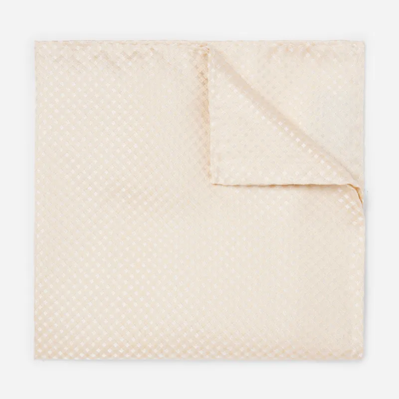 Be Married Checks Light Champagne Pocket Square sold by The Tie Bar